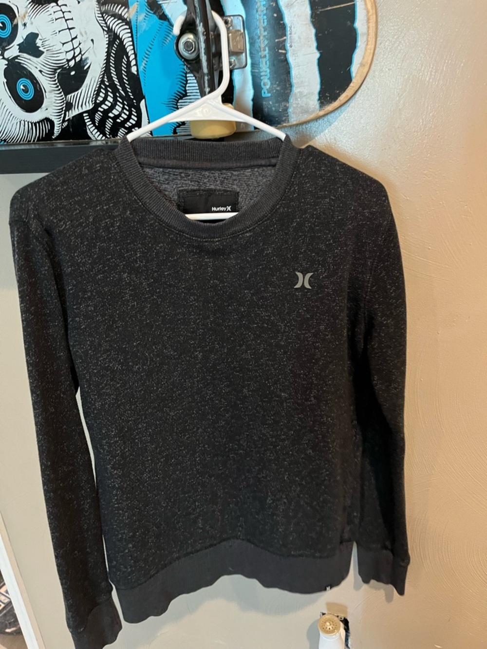 Hurley Black Speckled Pullover Sweatshirt
